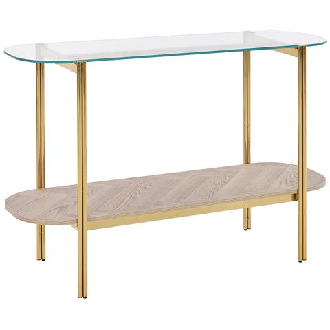 Tavolino Consolle Lovell Vetro Temperato Oro - Foto 2