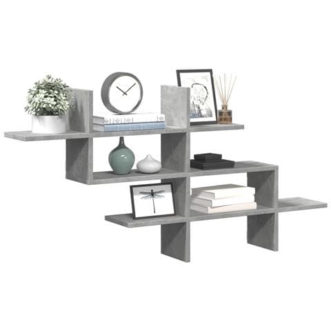 Scaffale A Muro Grigio Cemento 124,5x18x60,5 Cm In Truciolato - Foto 1