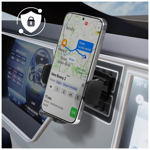 Supporto Auto Per Telefoni Da 4,7 A 7,2 Pollici Tesla Model S / X, Nero - Foto 5
