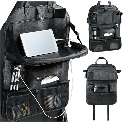 Organizer Schienale Sedile Auto Organizzatore con USB Tavolino Tasche Portatutto - Foto 2