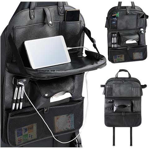 Organizer Schienale Sedile Auto Organizzatore con USB Tavolino Tasche Portatutto - Foto 1