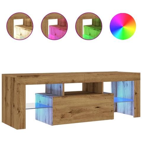 Mobile Porta TV con LED Artigianale 200x25x44 cm Multistrato - Foto 1