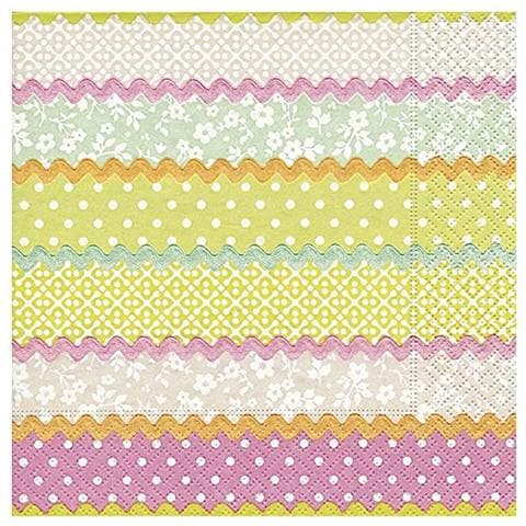 Confezione Di Tovaglioli Per Decoupage Da 20pz 33x33cm - Fantasia Righe Colorate - Foto 1
