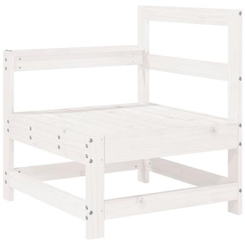 Set Salotto Da Giardino 7 Pz Bianco In Legno Massello Di Pino - Foto 3