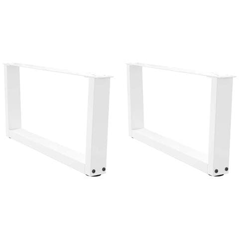 Gambe Per Tavolo Pranzo A V 2 Pz Bianco 70x(30-31,3)cm Acciaio - Foto 1