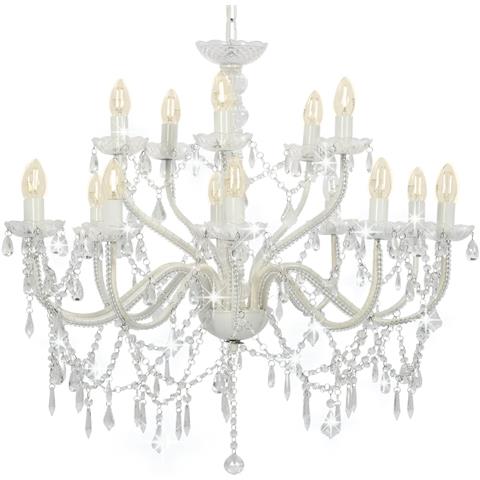 Lusso Casadino -  Candelabro A 2 Livelli Bianco 15 Lampadine E14 - Foto 2