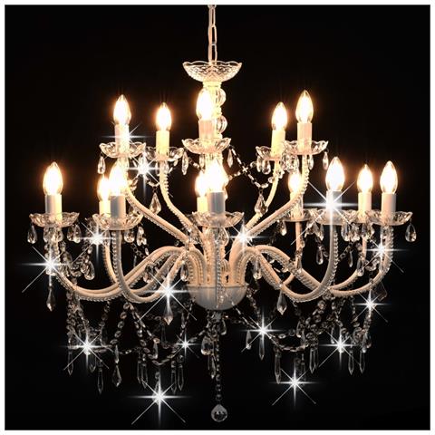 Lusso Casadino -  Candelabro A 2 Livelli Bianco 15 Lampadine E14 - Foto 1