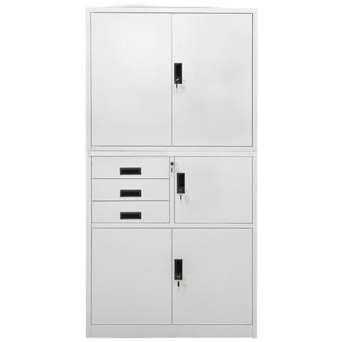 Lusso Casadino -  Armadio Per Ufficio Grigio Chiaro 90x40x180 Cm In Acciaio - Foto 1