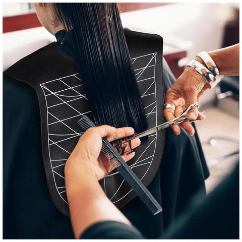 Mantella Da Taglio Per Capelli In Silicone, Mantello Da Barbiere Professionale Per La Colorazione Dei Capelli, La Tintura Dei Capelli, Il Taglio E L'acconciatura Black - Foto 1