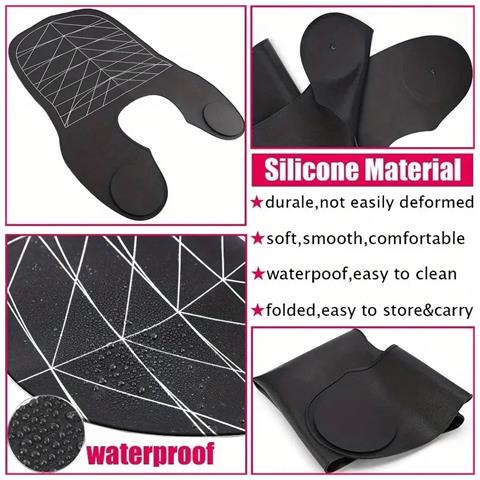 Mantella Da Taglio Per Capelli In Silicone, Mantello Da Barbiere Professionale Per La Colorazione Dei Capelli, La Tintura Dei Capelli, Il Taglio E L'acconciatura Black - Foto 2