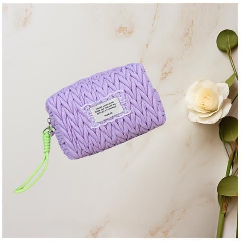 Elegante Pochette A Cuscino Viola: Organizer Cosmetico Portatile - Foto 2
