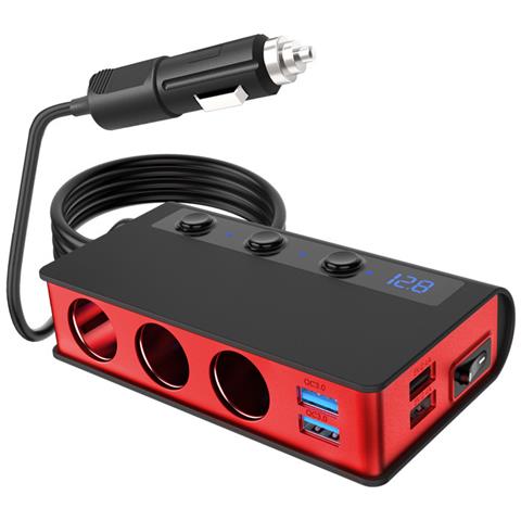 Caricabatterie Per Auto Da 180 W Con Display Digitale Black+red - Foto 2