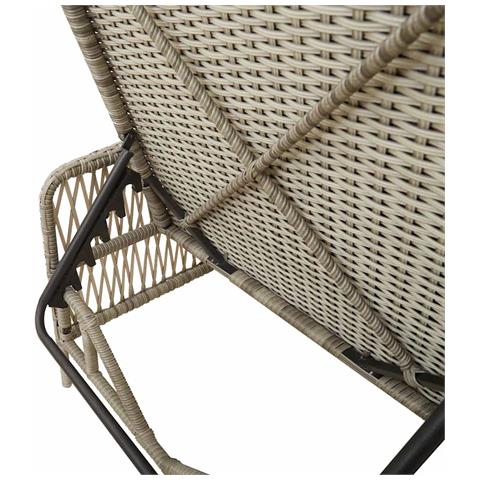 Lettino Prendisole Grigio chiaro Rattan PE 157 x 55 x 92 cm - Foto 9