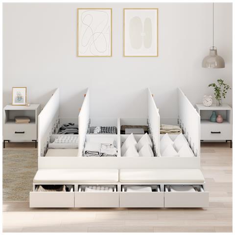 Struttura letto con contenitore bianco 150x200 cm - Foto 2