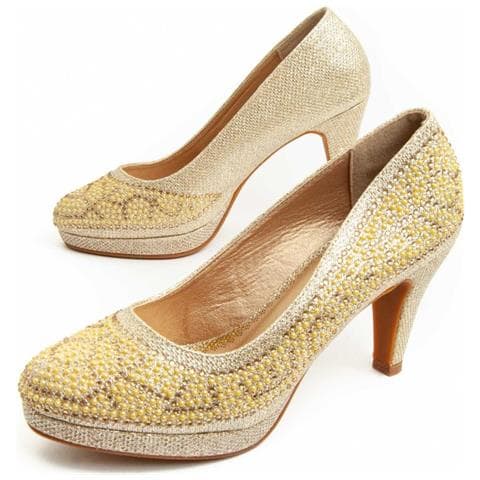 Scarpa Con Tacco Unne67 D'oro. - Foto 1