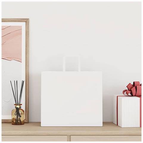 Sacchetti di Carta 50 pz con Manici Bianchi 32x22x28 cm - Foto 2
