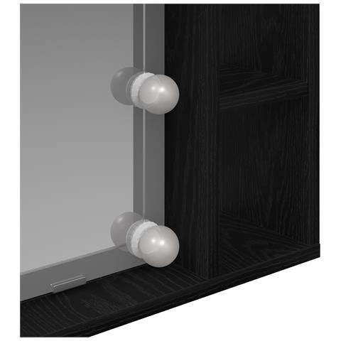 Mobile da specchio LED - Rovere nero - 76x15x55 cm - Realizzato in legno ingegnerizzato - Foto 9