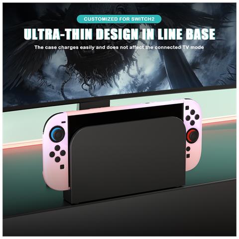 Custodia Protettiva Rigida In Pc Compatibile Con Nintendo Switch 2 - Cover Trasparente White - Foto 4