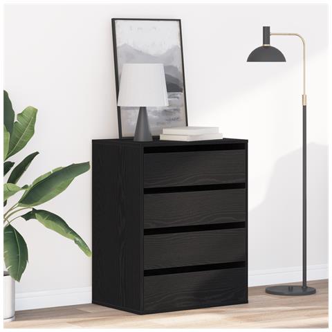 Cassettiera  Nero Rovere 60x41x76 cm Legno ingegnerizzato - Foto 2