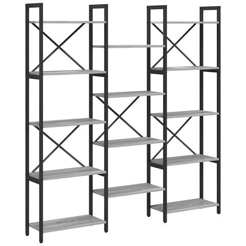 Libreria Grigio sonoma 156 x 25 x 167.5 cm Legno multistrato - Foto 1