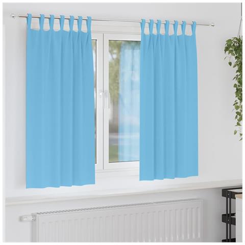 Tende con tende 2 pcs Azzurro Poliestere - Foto 2