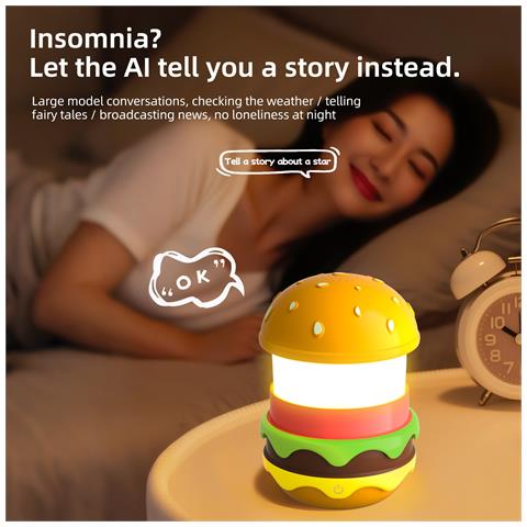 Altoparlante Burger Led Creativo - Luce Notturna E Macchina Per Il Rumore Bianco - Foto 2