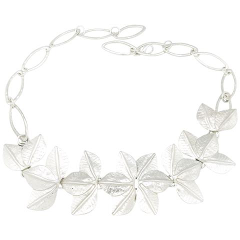 Cintura A Cascata Con Foglie 3d Placcata In Argento - Foto 1