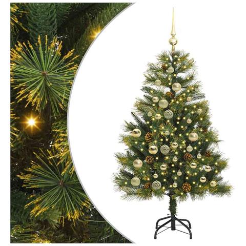 Albero di Natale artificiale pieghevole con coni Verde 120 cm - Foto 1