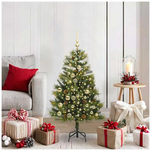Albero di Natale artificiale pieghevole con coni Verde 120 cm - Foto 2