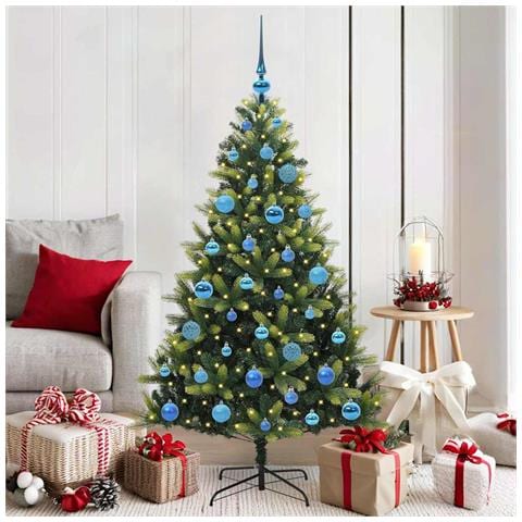 Albero di Natale Artificiale Pieghevole 150 LED Verde 150 cm - Foto 2