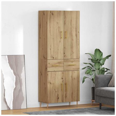 Credenza con cassetto Rovere artigianale 69,5 x 34 x 180 cm - Foto 2
