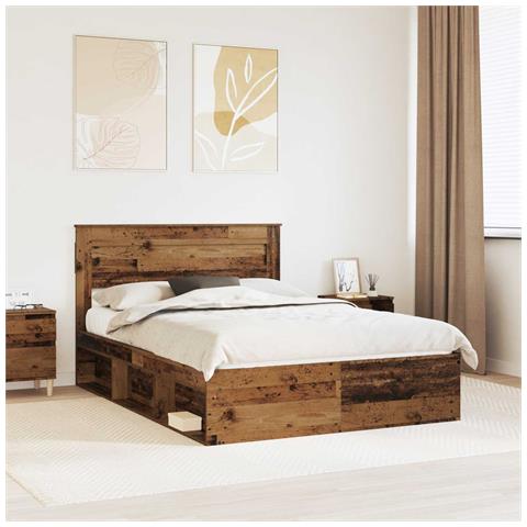 Struttura del letto Legno vecchio 150 x 200 cm Pino massello - Foto 2