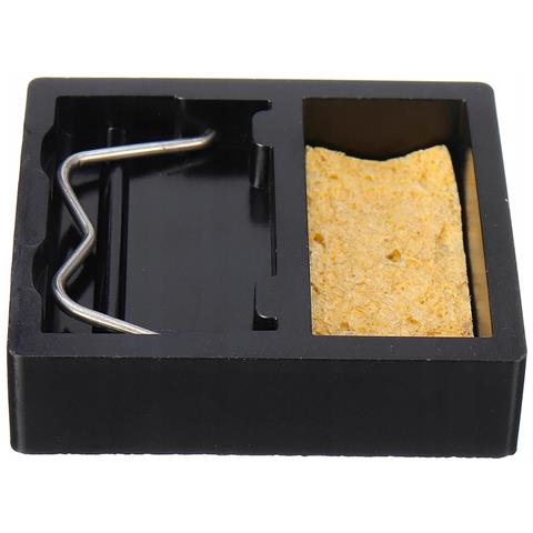 Supporto Per Saldatore Con Spugna - Design Minimalista, Base In Plastica E Metallo | Dimensioni Base 47x20mm, Spugna 18x33mm | Accessorio Per Saldatura - Foto 1