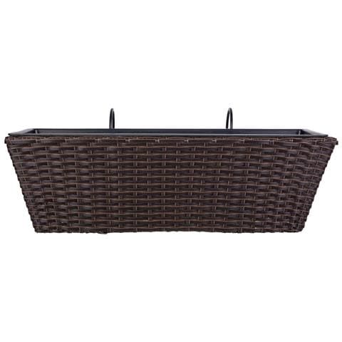 Fioriera Sospesa In Polyrattan Marrone 61x20/29x19/23h - Foto 2