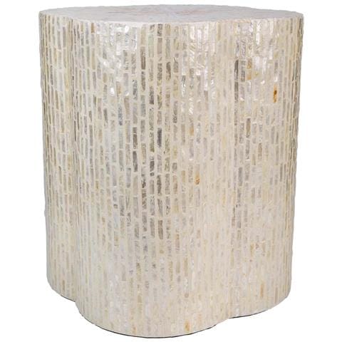 Sgabello In Legno Finito In Capiz Grigio 40x40x50h Cm - Foto 1