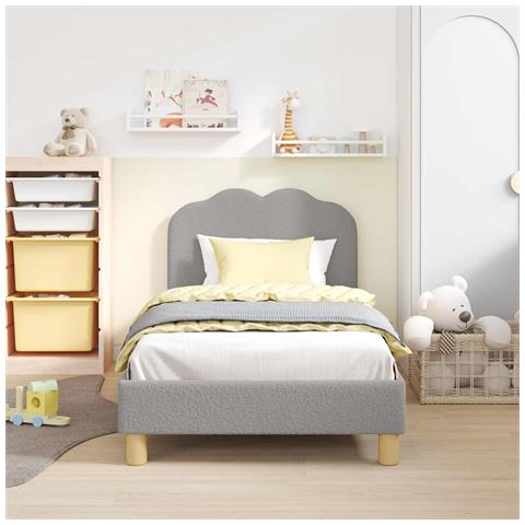 Struttura letto bambini con testata Grigio Chiaro 80x160 cm - Foto 2