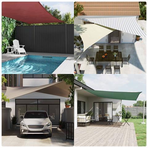 Vela da ombra solare Grigio chiaro e bianco 5 x 7 x 7 m - Foto 2