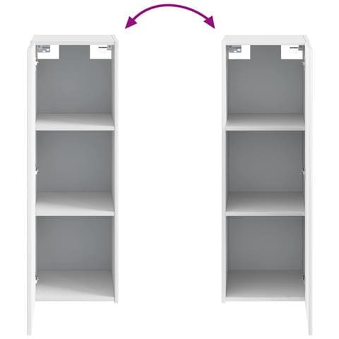 Mobiletto da Bagno a Muro Bianco Lucido 33 x 34,5 x 60 cm - Foto 8