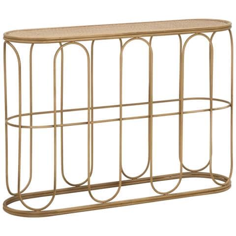 Console Samui In Ferro E Rattan Naturale — 110x32x77 Cm - Foto 1