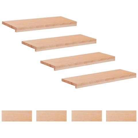 Tappeti per scale 8 pz 80 x 30 x 2 cm Naturale - Foto 1