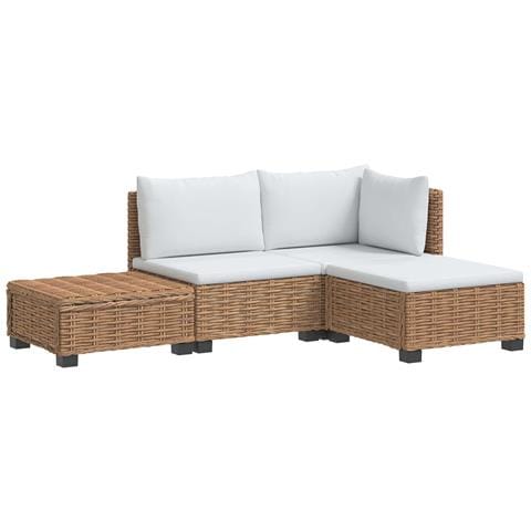4 pz Set Lounge in Rattan con Cuscini GENDT Rattan naturale - Foto 1