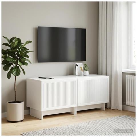 Mobile TV Bianco Lucido Legno ingegnerizzato - Foto 2
