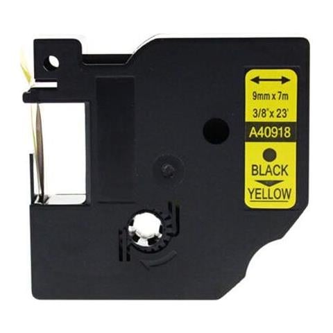 Nastro Compatibile 9mmx7m Giallo Cassetta Per Dymo-500ts Eletronic Labelling Etichette D40918 Yellow - Foto 2