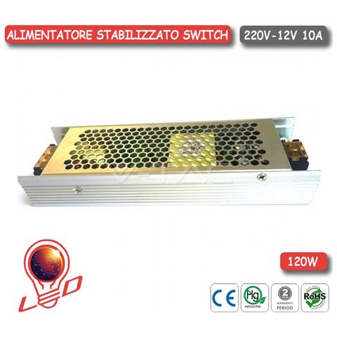 Alimentatore Slim Trasformatore 10a 120w 12v Interno 1 Uscita Strisce Led Vt-20122 3243 - Foto 3