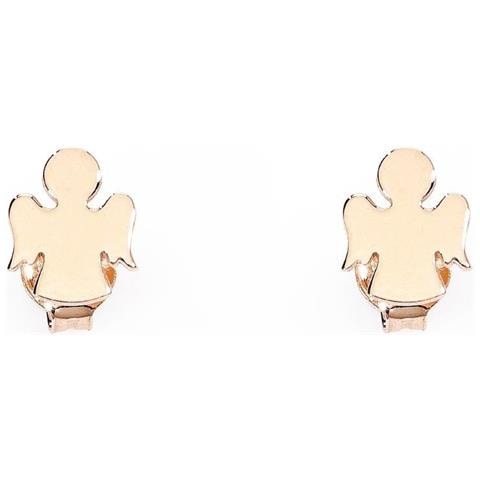 Orecchini Argento 925 - Collezione Prega, Ama - Colore Rosè - Misura Unica Orecchini A Lobo Angelo - Foto 1