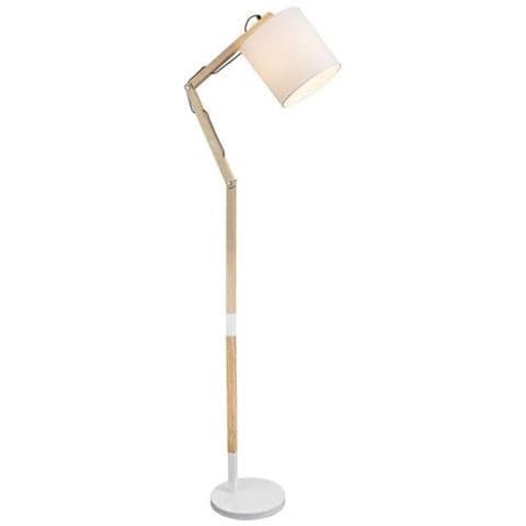 Lampadaire Métal Blanc - H 160 Cm - Abat-jour Blanc - Foto 1