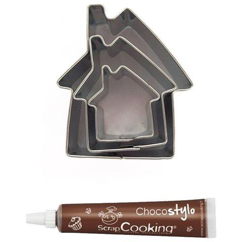 3 Mini Tagliabiscotti In Acciaio Inox Case + Penna Alimentare Al Cioccolato - Foto 2