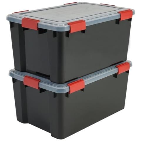 Iride Ohyama, Set Di 2 Immagazzinaggio / Scatolo Ermetiche Ermetica Box-at-l, Plastica, Nero, 50 L, 59 X 39 X 29 Cm - Foto 6
