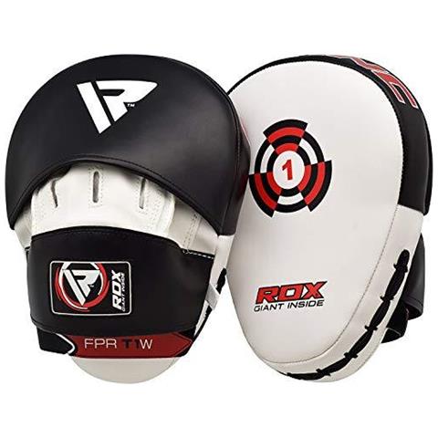 Boxe Pads Guanti Mezzi Del Fuoco Maya Cuoio Gancio Curvo E Jab Target Rilievi A Mano Grande Per Mma Kickboxing Arti Marziali Muay Thai Karate Formazione Imbottita Di Punzonatura Coaching Sciopero Shield - Foto 1