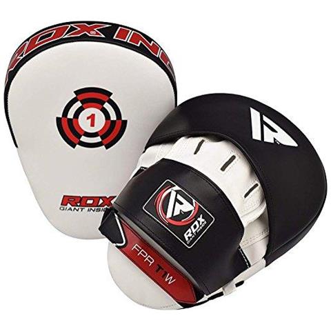 Boxe Pads Guanti Mezzi Del Fuoco Maya Cuoio Gancio Curvo E Jab Target Rilievi A Mano Grande Per Mma Kickboxing Arti Marziali Muay Thai Karate Formazione Imbottita Di Punzonatura Coaching Sciopero Shield - Foto 4